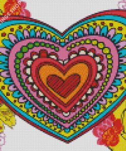 Mandala Heart diamond painting
