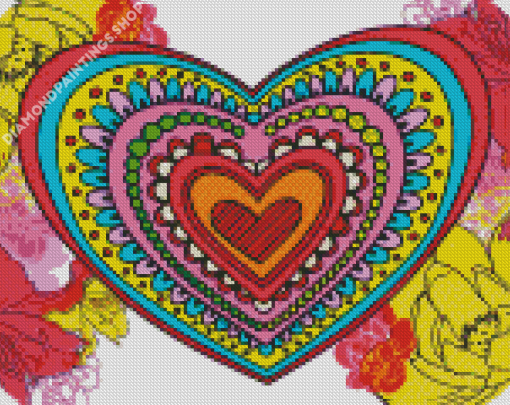 Mandala Heart diamond painting