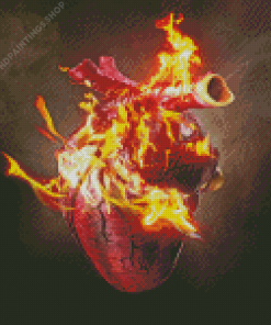 The Burning Heart diamond painting