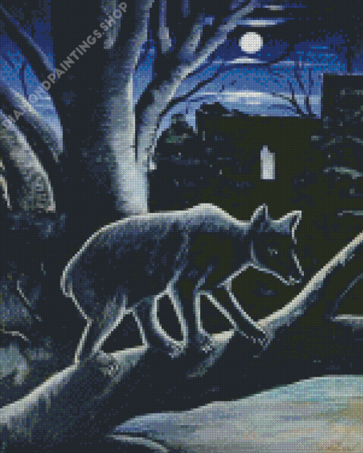 Bear A In Moony Night Diamond Paintings