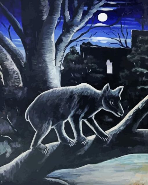 Bear A In Moony Night Diamond Paintings