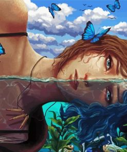 Butterflies With Water Diamond Paintings
