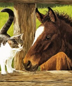 Cat And Horse Diamond Paintings