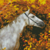 Horse In Leaves Diamond Paintings