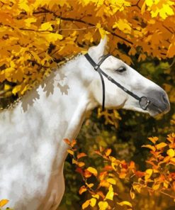 Horse In Leaves Diamond Paintings