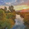 Jordan River Sunset Diamond Paintings