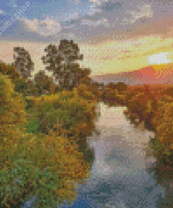 Jordan River Sunset Diamond Paintings