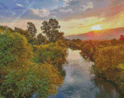 Jordan River Sunset Diamond Paintings