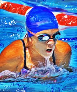 Swimmer In Competition Diamond Paintings