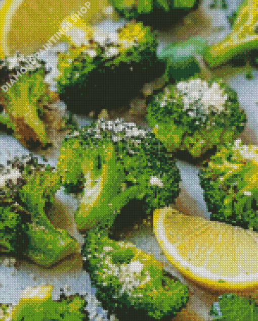 Broccoli With Lemon Diamond Paintings