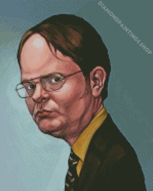 Dwight Schrute Cartoon diamond painting