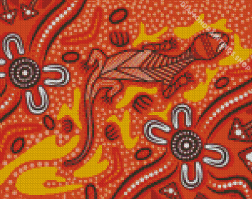 Aboriginal Goanna diamond painting