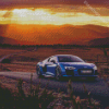 Blue Audi A4 On Road diamond painting