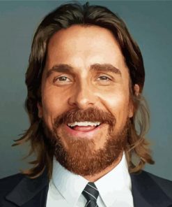 Christian Bale Laughing diamond painting