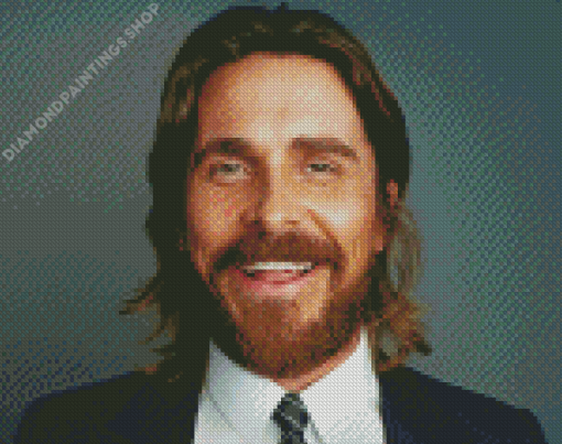 Christian Bale Laughing diamond painting