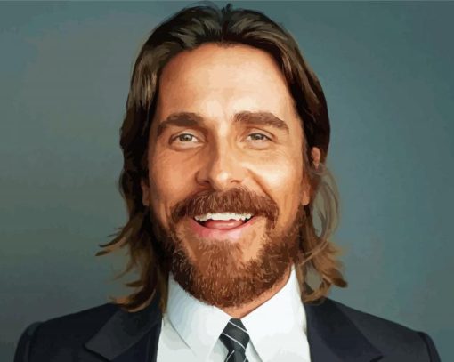 Christian Bale Laughing diamond painting