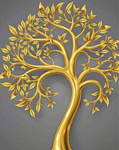 Golden Tree Leaves diamond painting