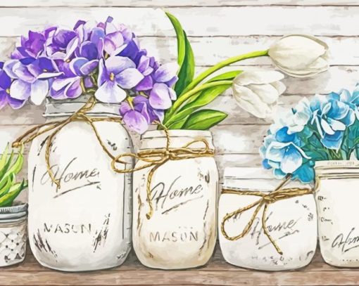 Hydrangeas In Jar Art diamond painting