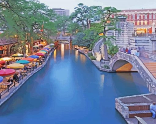 San Antonio River Walk diamond painting