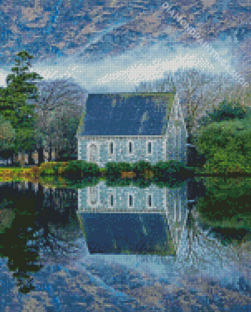 St Finbarrs Irish Oratory Water Reflection diamond painting