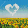 Sunflowers And Heart Cloud diamond painting