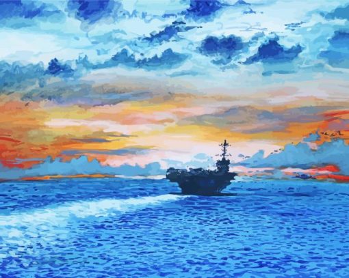 US Aircraft Carrier Art diamond painting