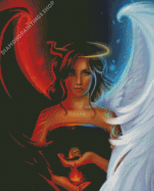 Angel And Devil Lady diamond painting