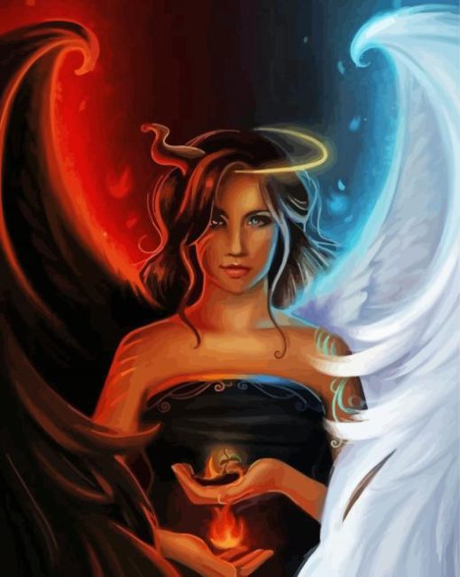 Angel And Devil Lady diamond painting