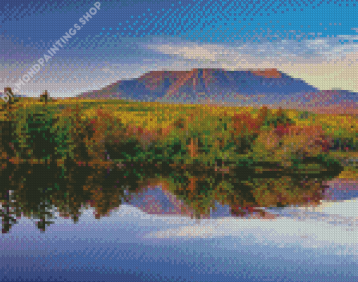 Autumn Mount Katahdin diamond painting