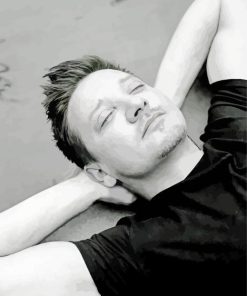 Black And White Actor Jeremy Renner diamond painting