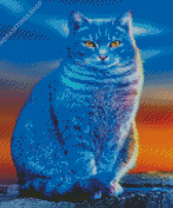 Blue Cat diamond painting