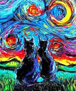 Cats Van Gogh diamond painting