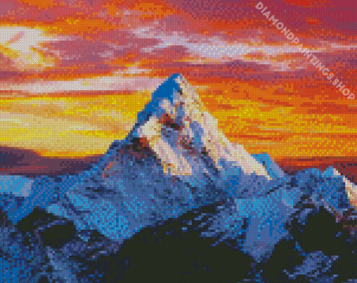 Snowy Mountain Landscape diamond painting