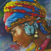 Abstract Lady With African Headdress diamond painting