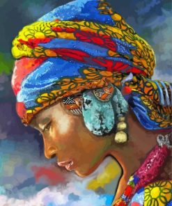 Abstract Lady With African Headdress diamond painting