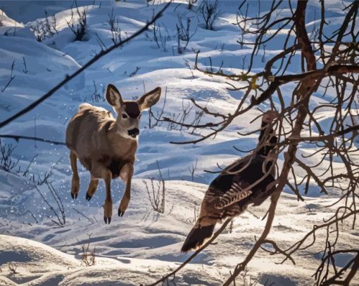 Aesthetic Deer And Turkey diamond painting