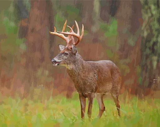 Aesthetic Deer In Rain diamond painting