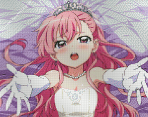 Anime Girl Pink Hair diamond painting