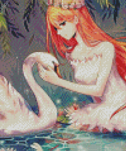 Anime Swan And Girl diamond painting