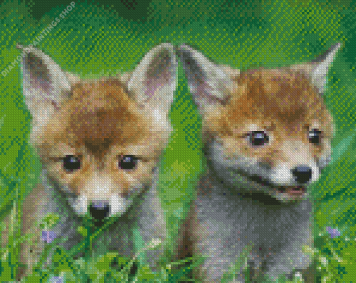 Baby Foxes diamond painting