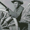 Black And White Jimmy Stewart Cowboy diamond painting