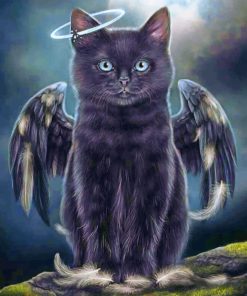 Black Angel Cat diamond painting