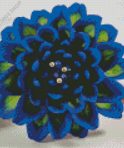 Blue Dahlia Flowers diamond painting