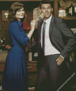 Booth And Brennan Poster Of Bones Serie diamond painting
