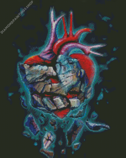 Broken Stone Heart diamond painting
