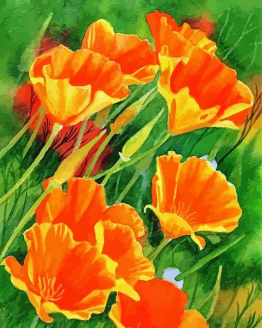 California Poppies Art diamond painting