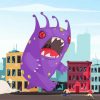 Cartoon Purple Monster diamond painting