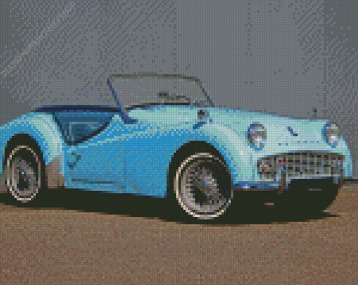 Classic Blue Triumph Tr3 diamond painting