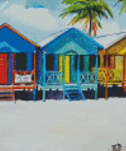 Colorful Beach Houses diamond painting