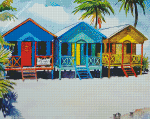 Colorful Beach Houses diamond painting